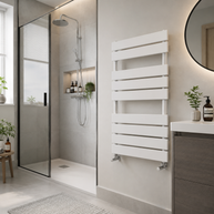 Flat Panel Heated Towel Rail Designer Radiator | 1.6mm Steel | BS EN 442 - White/ Anthracite/ Black 650mm-1600mm heightChoice of Size