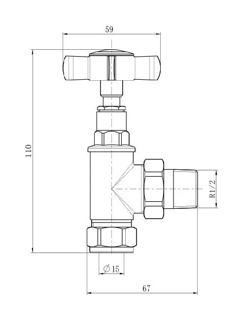 Traditional Chrome Angled Radiator Valves – 15mm