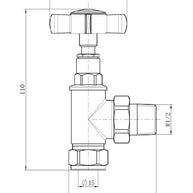 Traditional Chrome Angled Radiator Valves – 15mm