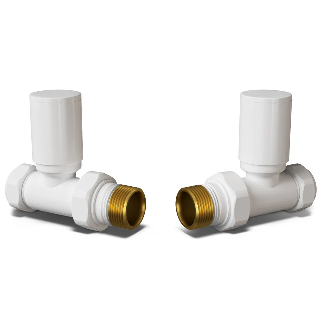 Round Straight Radiator Valves 15mm – 4 Colours