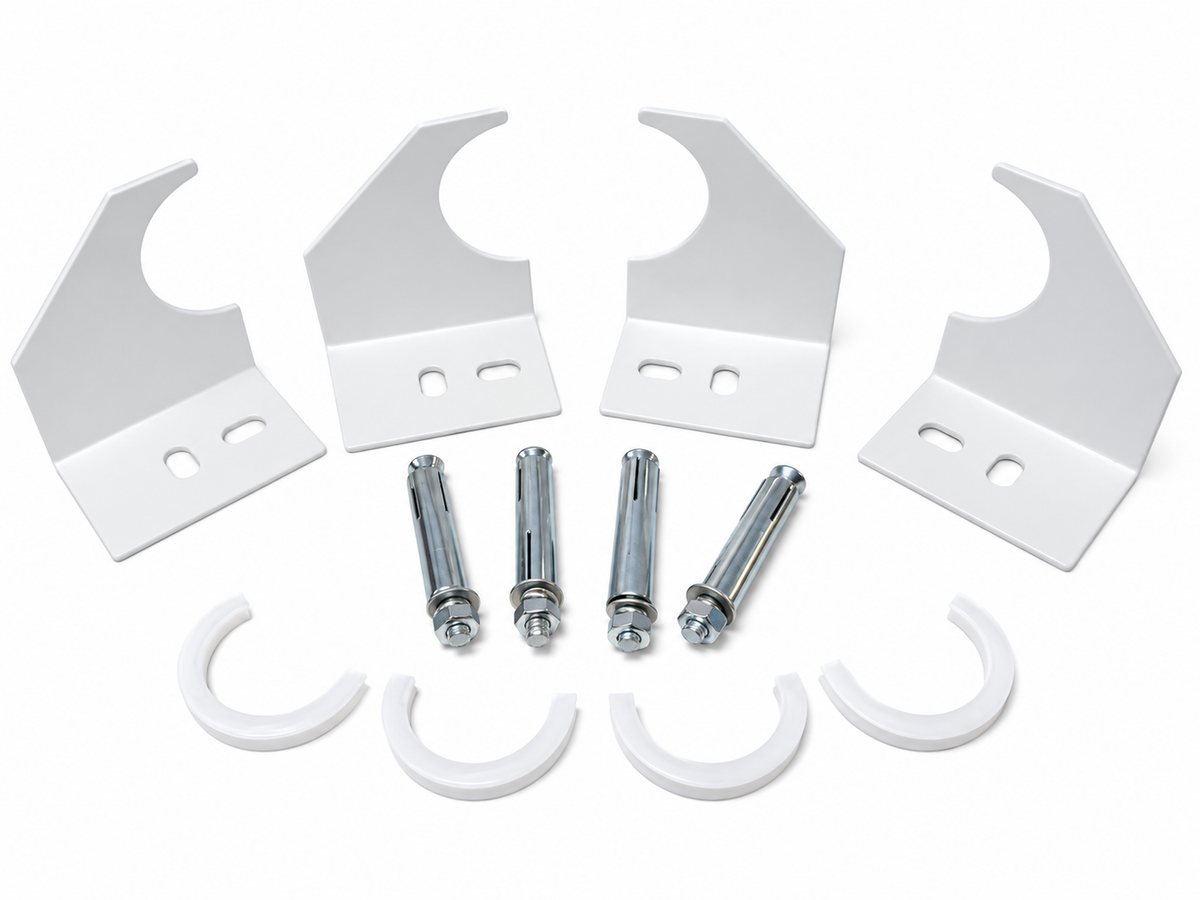 Single Arm Radiator Wall Brackets for Double Panel Designer Radiators with Fixing Kit - Set of 4 - White, Black and Anthracite
